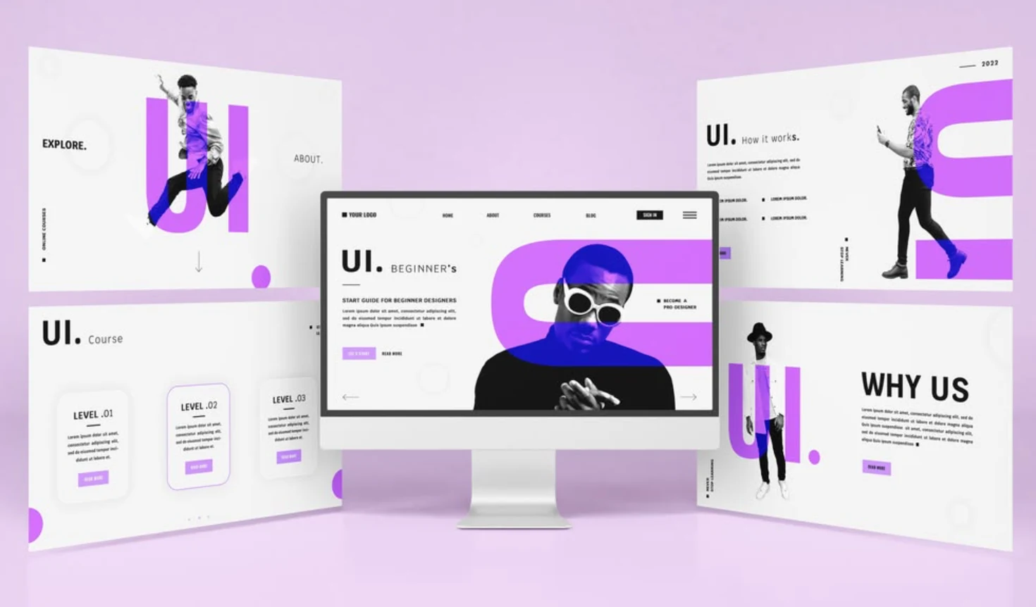 Business card website — main screen